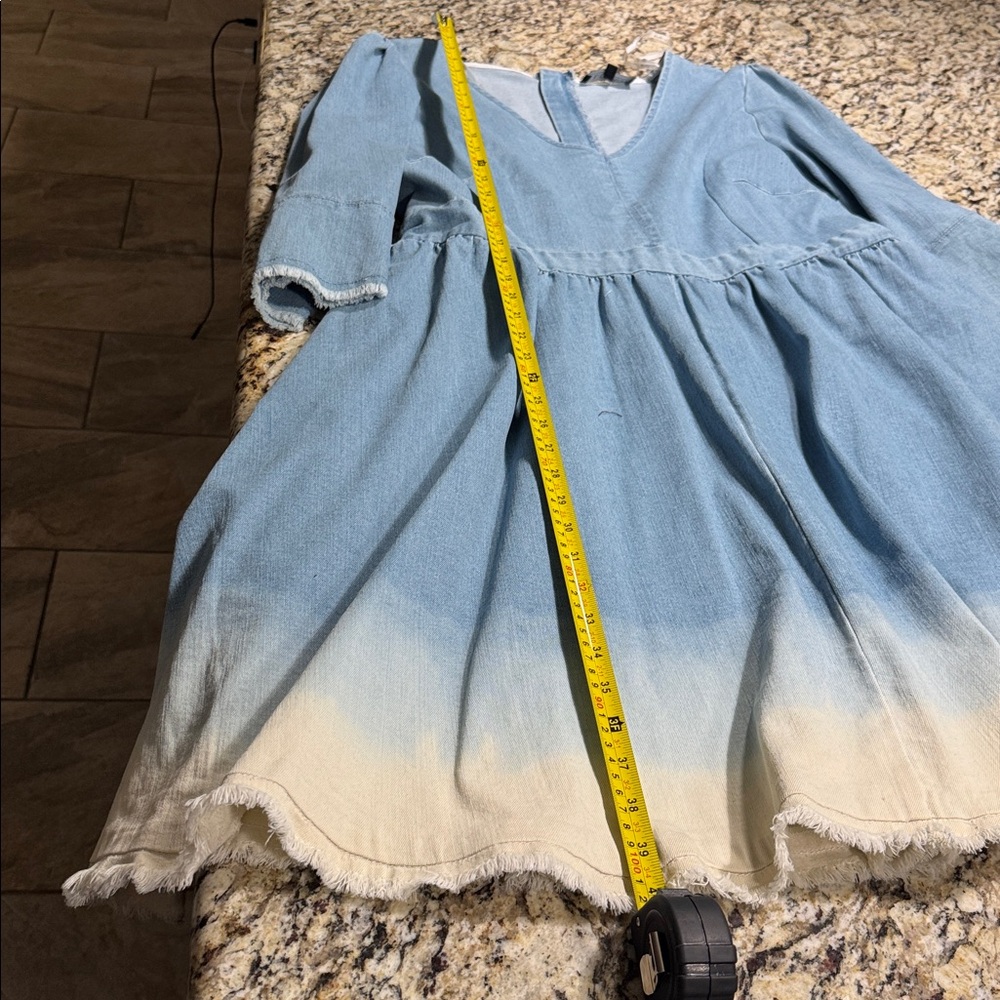 Eloquii Blue and Cream Casual Denim Dress - Picture 8 of 8